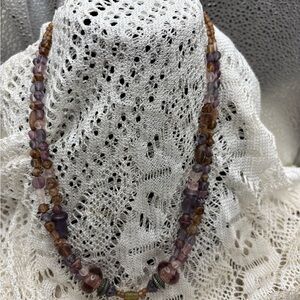 Trendy, Chic Carol Kent Designer,  Glass Beaded Necklace/ 10”/Handmade/